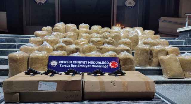 Mersin’de 5 tabanca ile 290 kilo kaçak tütün ele geçirildi