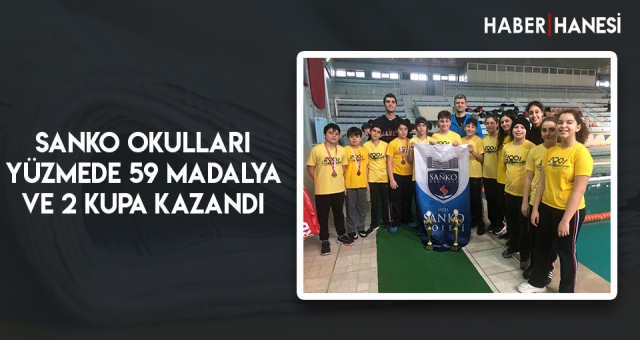 SANKO OKULLARI YÜZMEDE 59 MADALYA VE 2 KUPA KAZANDI