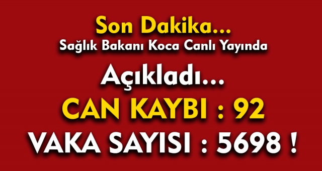 Sağlık Bakanı Koca Açıkladı Vaka Sayısı 5 bini aştı !