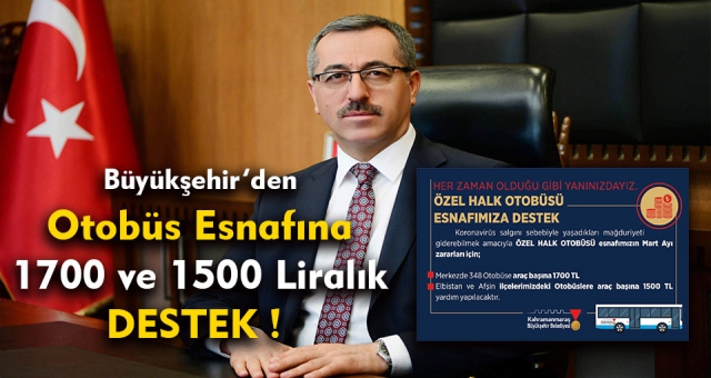 Büyükşehir’den Toplu Taşıma Esnafına Destek !