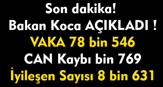 Sağlık Bakanı Koca Açıkladı