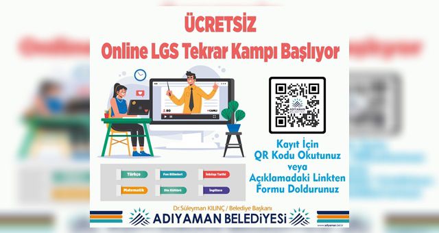 Adıyaman'da Ücretsiz LGS Kampı Başlıyor