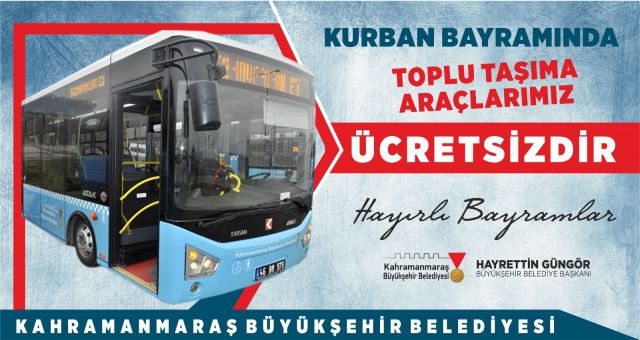 Kurban Bayramında Toplu Taşıma Ücretsiz