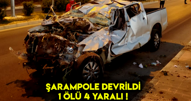 Mersin'de Kamyonet Şarampole Devrildi