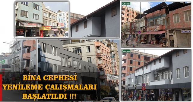 İnönü Caddesi'nde Cephe Yenileme Çalışmaları Sürüyor
