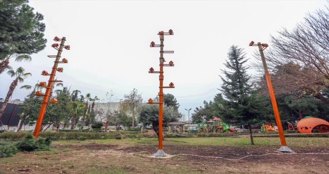 Kepez'de Parklara Kuş Evleri Yerletirilmeye Devam Ediyor