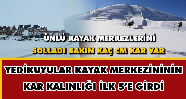 YediKuyular Kayak Merkezindeki Kar Kalınlığı Zirveye Oynuyor