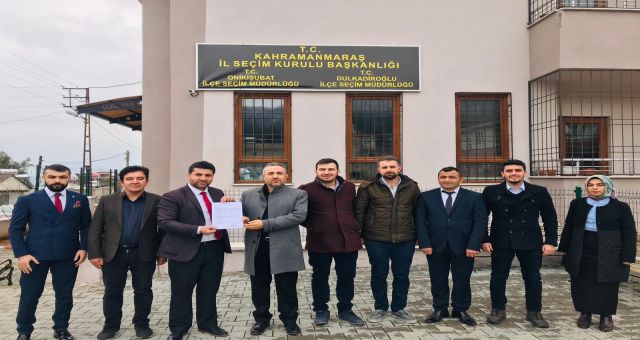 Deva Partisi Dulkadiroğlu İlçe Başkanı Dökme Mazbatasını Aldı