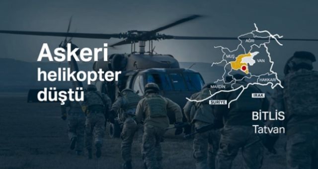 Bitlis'te Askeri Helikopter Düştü