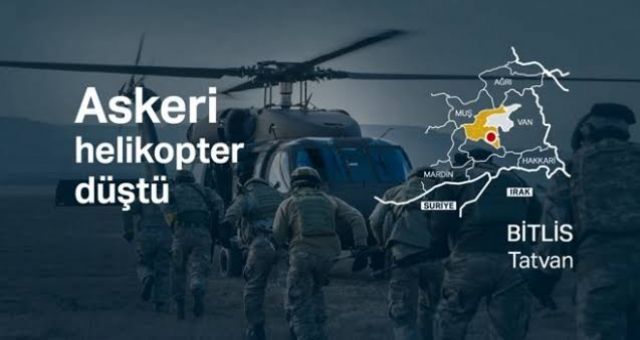 Bitlis'teki Askeri Helikopter Kazasında Şehit Sayısı 11 Oldu