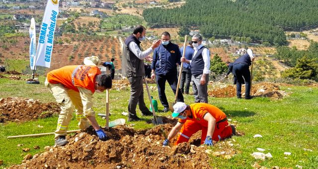 Kahramanmaraş'ta İtfaiye Hatıra Ormanı Fidanları Ekildi
