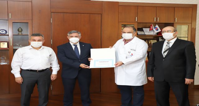 SANKO Üniversitesi Hastanesi’ne “Teşekkür Belgesi” verildi.