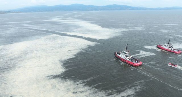 Marmara Denizi'nde Deniz Salyası Temizleniyor