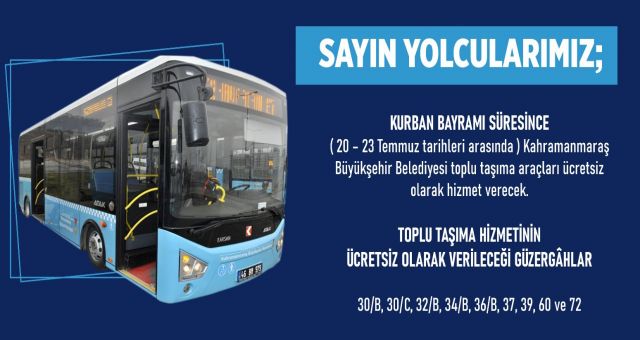 Kahramanmaraş'ta Bayramda Otobüsler Ücretsiz