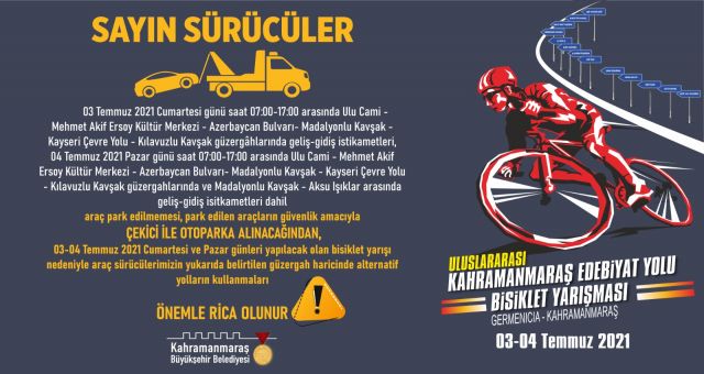 Kahramanmaraş'ta Uluslararası Yarış Öncesi Parklanma Uyarısı