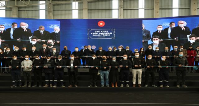 Batı Kipaş Kâğıt Fabrikasının Açılış Kurdelesini Cumhurbaşkanı Erdoğan Kesti