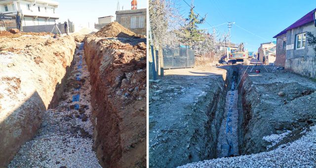 PAZARCIK-YUMAKLICERİT Mahallesi Kanalizasyon Hattı Çalışmaları Devam Ediyor