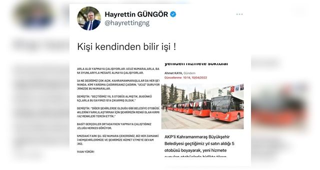 Başkan Güngör Algı Habere Son Noktayı Koydu