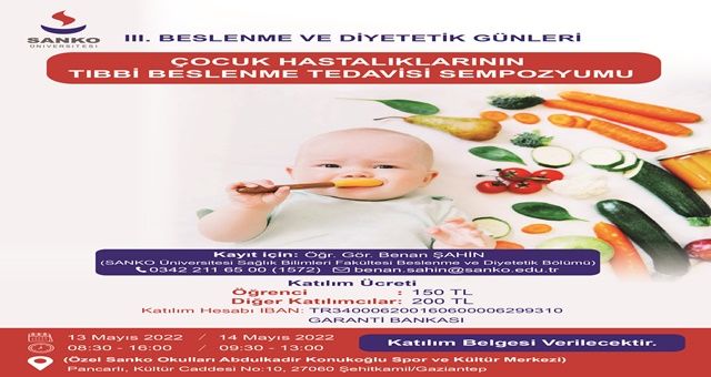 Sanko Üniversitesi III. Beslenme Ve Diyetetik Günleri