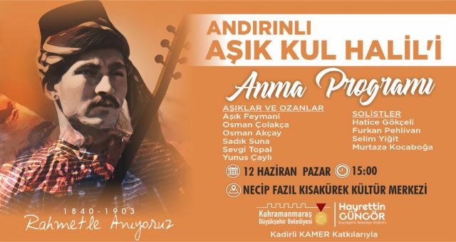 Andırınlı Âşık Kul Halil’i Anma Etkinliği Gerçekleştirilecek