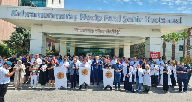 Kahramanmaraş Necip Fazıl Şehir Hastanesi önünde protesto edildi.