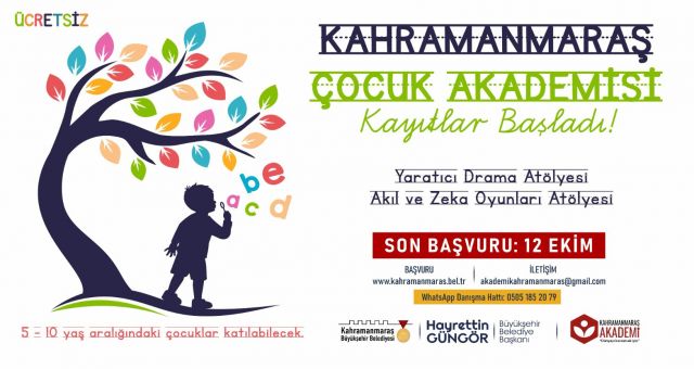 Kahramanmaraş Çocuk Akademisi Minikleri Bekliyor!
