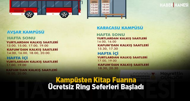 Kampüsten Kitap Fuarına Ücretsiz Ring Seferleri Başladı