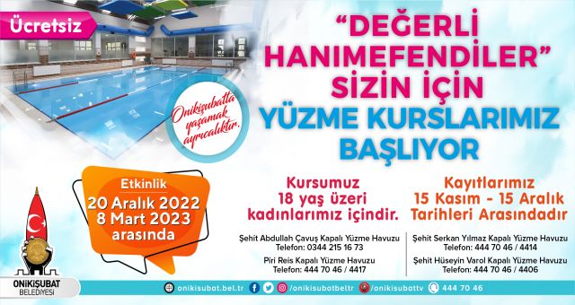 Onikişubat Belediyesi’nden Kadınlara Özel Yüzme Kursu