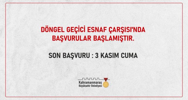 Döngel Geçici Esnaf Çarşısı’nda Başvurular Başladı!