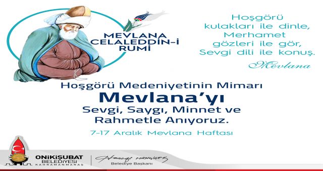 Başkan Mahçiçek’ten Hazreti Mevlana’nın 750’nci vuslat yıl dönümü mesajı