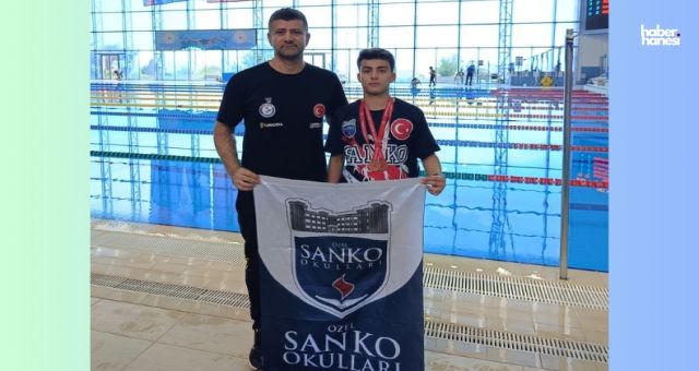 SANKO Okulları Öğrencisi Furkan Nadir Yıldız, Yüzmede Türkiye Üçüncüsü Oldu