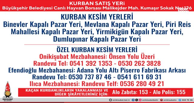 Onikişubat’ta Kurban Bayramı Hazırlıkları: Güvenli Kesim ve Çevre Temizliği İçin Önlemler Alındı