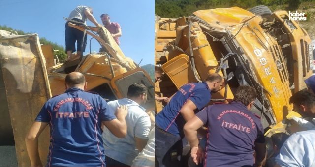 Kahramanmaraş Andırın Yolunda Trafik Kazası: Sürücü Araç İçinde Sıkıştı
