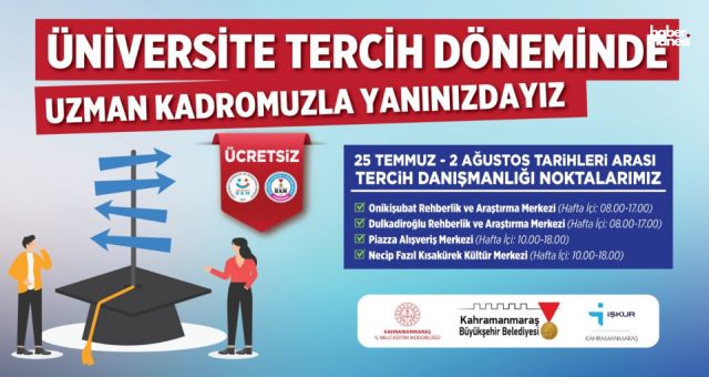 Kahramanmaraş Büyükşehir, Üniversite Adaylarına Ücretsiz Tercih Danışmanlığı Sunuyor