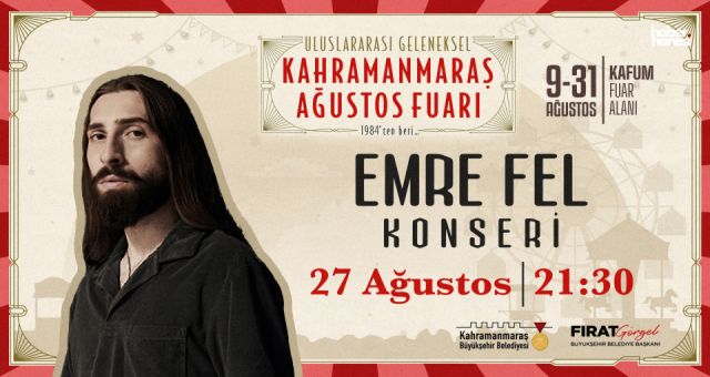 Emre Fel’den Kahramanmaraş’a Büyük Konser: 27 Ağustos’ta KAFUM’da!