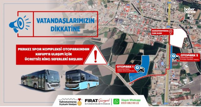 Kahramanmaraş Büyükşehir Belediyesi'nden Fuara Ücretsiz Ulaşım Kolaylığı