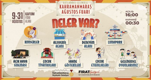 Kahramanmaraş'ta 9-31 Ağustos Tarihlerinde Düzenlenecek Geleneksel Fuarın Etkinlikleri Açıklandı