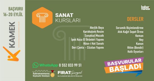 Kahramanmaraş’ta Meslek ve Sanat Kurslarında Yeni Dönem Kayıtları Başladı