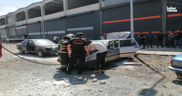 Kahramanmaraş’ta Sanayide Tamir Edilen Araçta Yangın Çıktı!