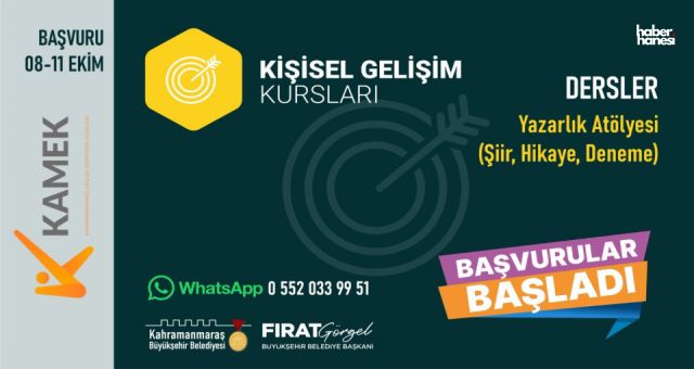 Kahramanmaraş Büyükşehir'in Yazarlık Atölyesi Yeni Yazar Adaylarını Bekliyor