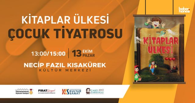 Kahramanmaraş’ta Çocuklar İçin Tiyatro Keyfi: “Kitaplar Ülkesi” 13 Ekim’de!