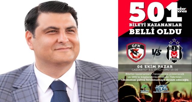 Şehitkamil Belediye Başkanı Yılmaz'dan Taraftarlara 501 Bilet Hediye