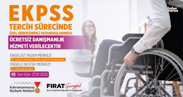 Kahramanmaraş Büyükşehir'den EKPSS Adaylarına Ücretsiz Danışmanlık Hizmeti