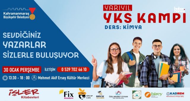 Kahramanmaraş'ta Ücretsiz YKS Kampı Devam Ediyor: 30 Ocak'ta Kimya Dersi Var!