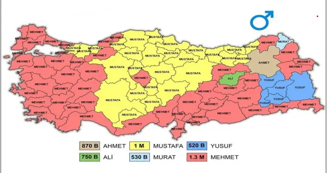 “Mehmet” Kahramanmaraş'ta En Çok Tercih Edilen Erkek İsmi Oldu