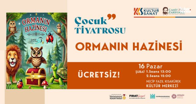 'Ormanın Hazinesi' Tiyatrosu, Kahramanmaraş’ta Minik Seyircilerini Bekliyor!