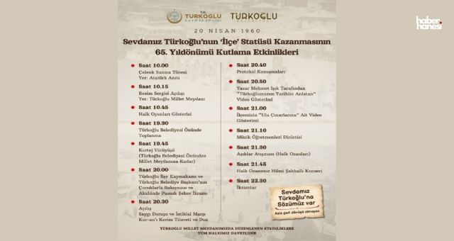 Türkoğlu Millet Meydanı’nda Büyük Buluşma: 65. Yılı Şölenle Kutlanacak!