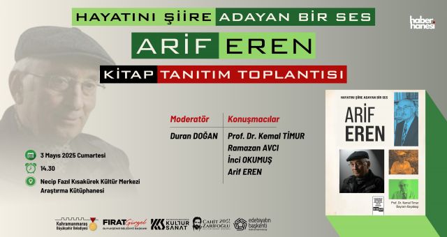 Kahramanmaraş Büyükşehir'den Edebiyat Dünyasına Yeni Bir Eser: Arif Eren Kitabı