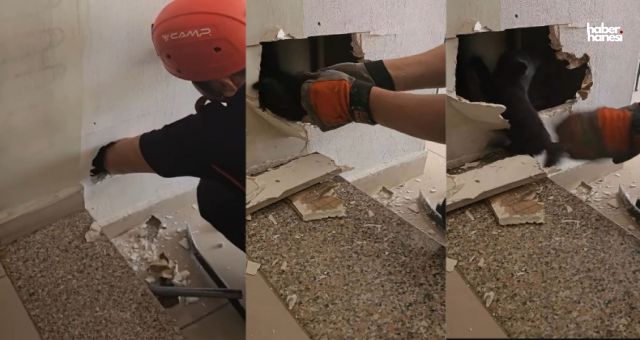 Kahramanmaraş’ta Havalandırma Boşluğuna Sıkışan Kedi Kurtarıldı