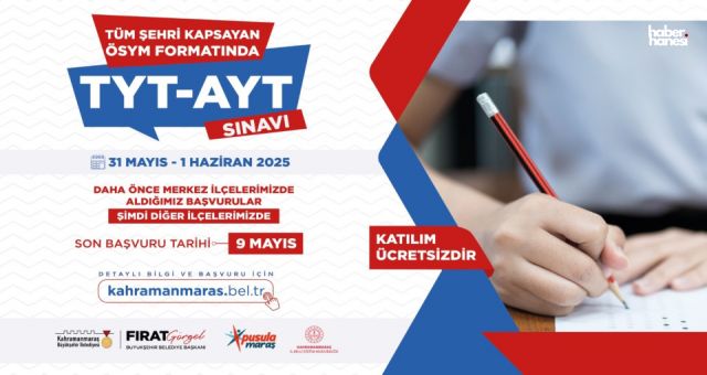 Kahramanmaraş’ta Ücretsiz Deneme Sınavı Başvuruları Başladı